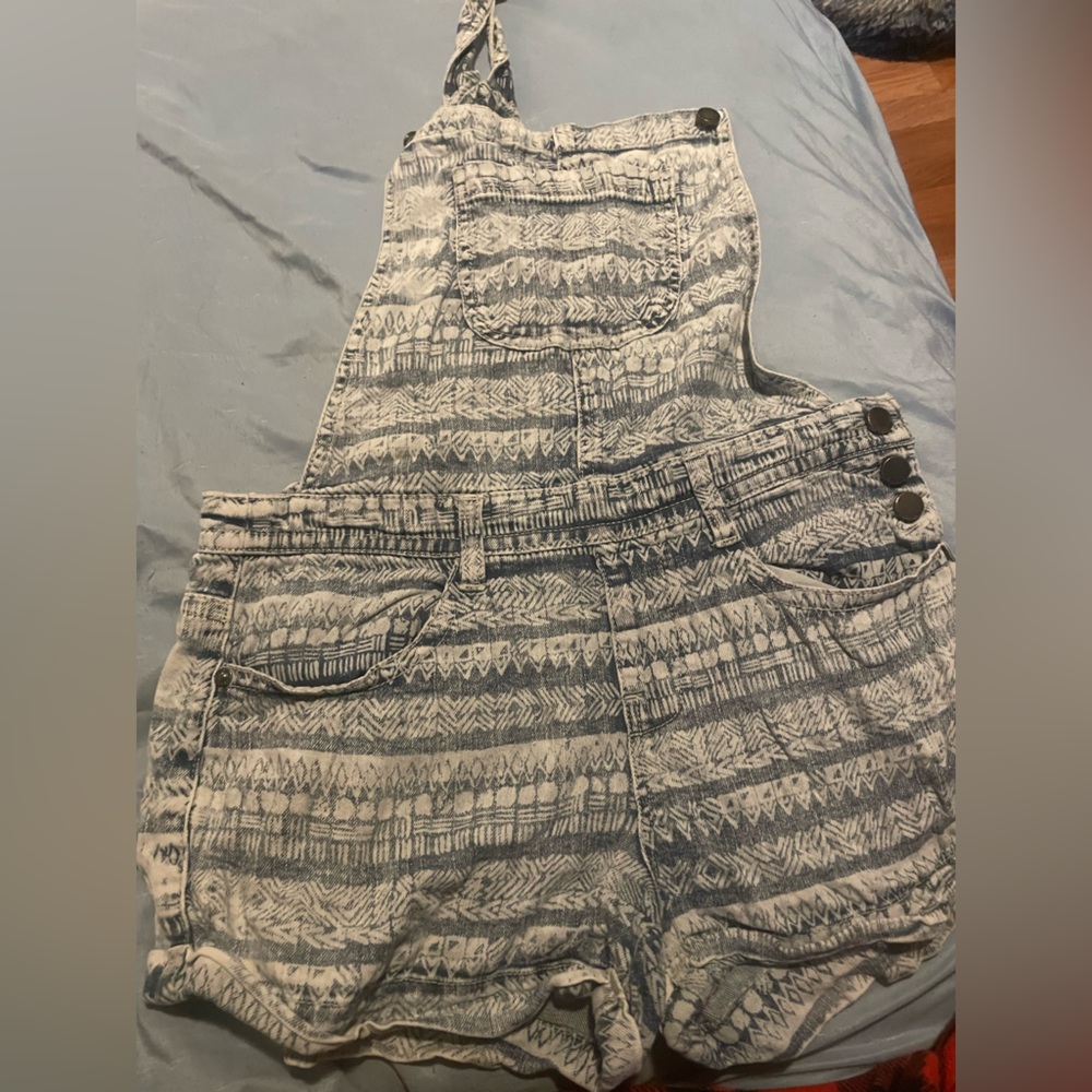 Used denim overalls